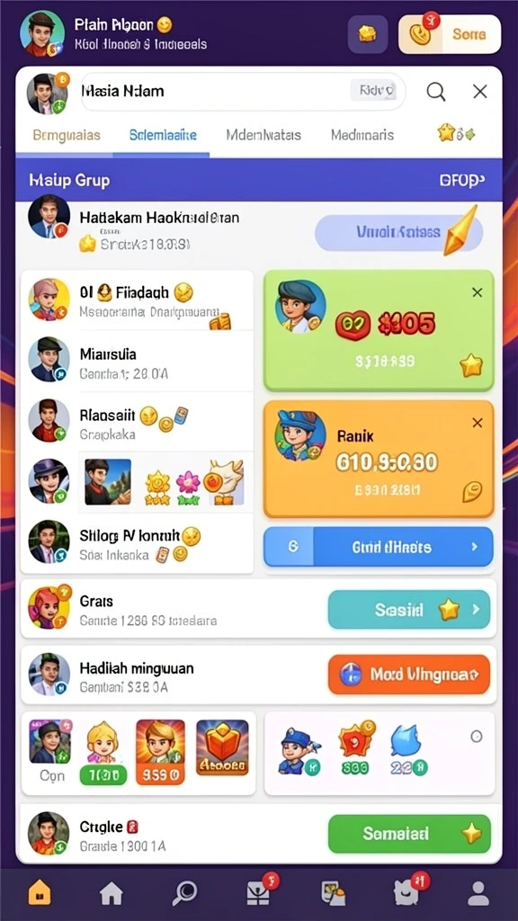 Fitur karakter unik dengan kemampuan berbeda.