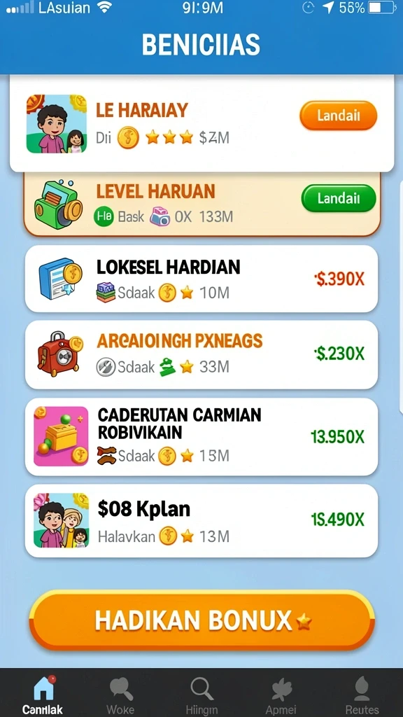 Setiap level memiliki tantangan unik dan seru.