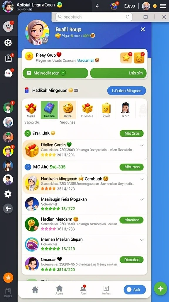 Berbagai jenis permainan seru yang tersedia.