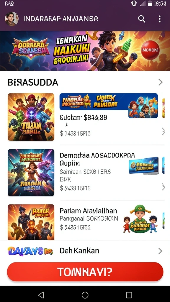 Tampilan antarmuka permainan yang menarik.